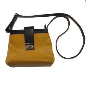 Valentina Crossbody Leather Mustard Black …